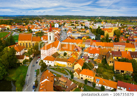 Blatna downtown with gothic Bell Tower, Czech Republic 106735870