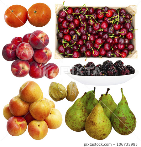 Fruits over white background 106735983