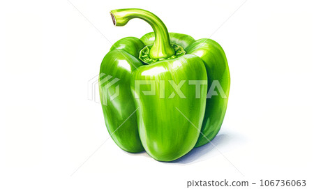 Green pepper watercolor illustration "AI generated image" 106736063