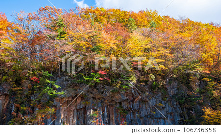 Autumn leaves in Hachimantai/Matsukawa Valley (Matsukawa basalt) Autumn leaves in Hachimantai/Matsukawa Valley (Matsukawa basalt) 106736358