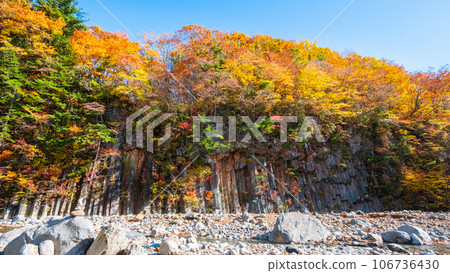 Autumn leaves in Hachimantai/Matsukawa Valley (Matsukawa basalt) Autumn leaves in Hachimantai/Matsukawa Valley (Matsukawa basalt) 106736430