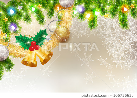 Christmas snow fir tree winter background Christmas snow fir tree winter background 106736633