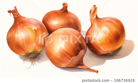 Onion watercolor illustration "AI generated image" 106736928