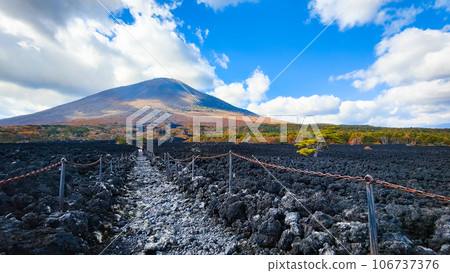 燒橋熔岩流和岩手山(秋季) 燒橋熔岩流和岩手山(秋季) 106737376