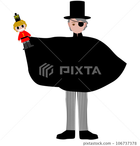 簡單人物插畫_Drosselmeyer 拿著胡桃夾子的形象 簡單人物插畫_Drosselmeyer 拿著胡桃夾子的形象 106737378