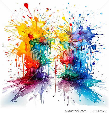 Watercolor Abstract Paint Splatter Background Watercolor Abstract Paint Splatter Background 106737472