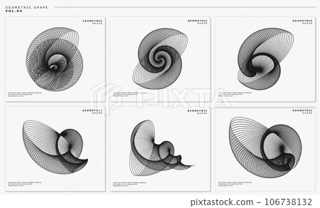 Modern dynamic blend line abstract flow curve shape logo design set 106738132