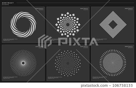 Modern technology geometric pixel abstract logo design set 106738133