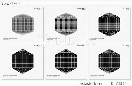 Set of silhouette modern abstract flat globe earth hexagon design 106738144