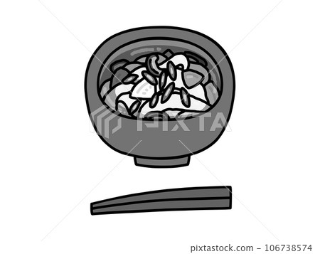 Okkikomi, local cuisine, Gunma prefecture, monochrome 106738574