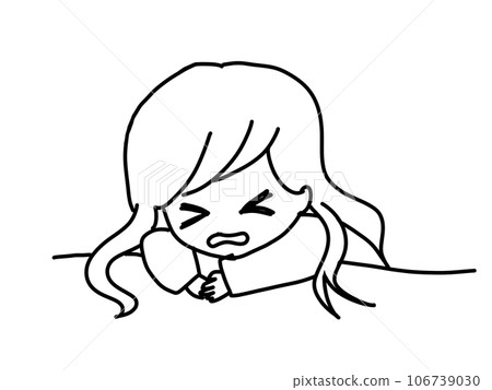 woman lying down and crying 106739030