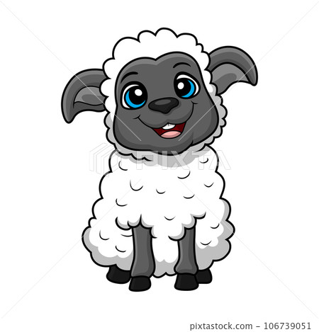 Cute sheep cartoon on white background 106739051