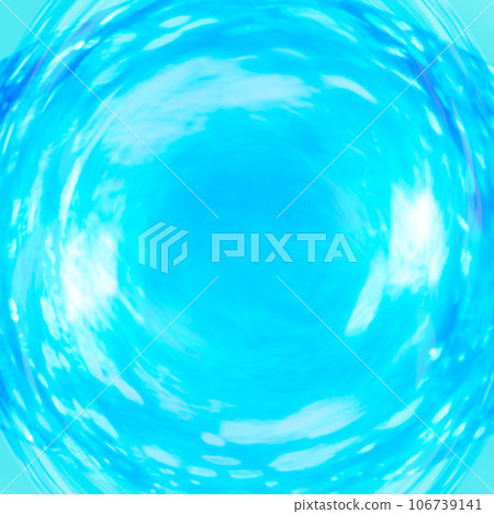 An abstract square texture where the center of a bright blue, transparent liquid expands into a perfect circle like a bubble. An abstract square texture where the center of a bright blue, transparent liquid expands into a perfect circle like a bubble. 106739141