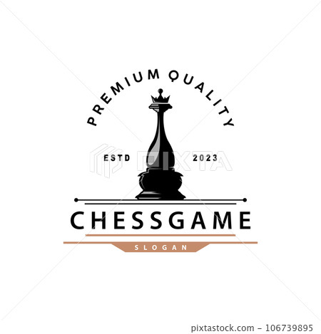 Chess Game Logo Simple Chess Piece Design Minimalist Silhouette Illustration 106739895