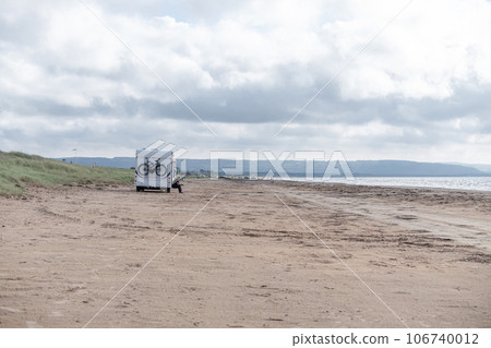 Caravan Campig beautiful landscape beach sand dunes near Melbystrand Laholm Sweden coast outdoor Lifestyle 106740012
