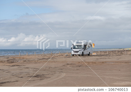 Caravan Campig beautiful landscape beach sand dunes near Melbystrand Laholm Sweden coast outdoor Lifestyle 106740013