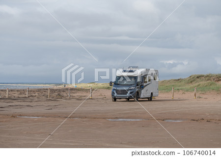 Caravan Campig beautiful landscape beach sand dunes near Melbystrand Laholm Sweden coast outdoor Lifestyle 106740014