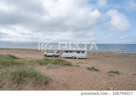 Caravan Campig beautiful landscape beach sand dunes near Melbystrand Laholm Sweden coast outdoor Lifestyle Caravan Campig beautiful landscape beach sand dunes near Melbystrand Laholm Sweden coast outdoor Lifestyle 106740027