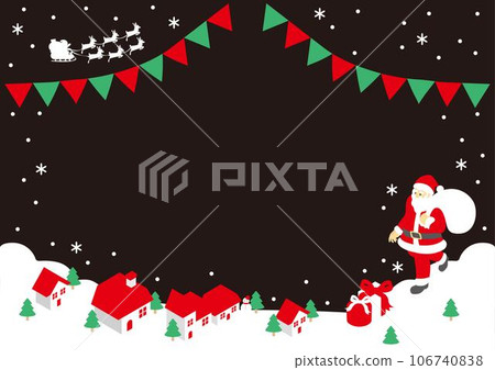 框架聖誕節等距聖誕老人城市景觀背景複製空間插圖素材 框架聖誕節等距聖誕老人城市景觀背景複製空間插圖素材 106740838