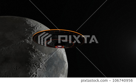 moon and ufo moon and ufo 106740956