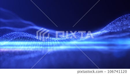 Abstract blue energy waves from particles of futuristic hi-tech glowing background Abstract blue energy waves from particles of futuristic hi-tech glowing background 106741120