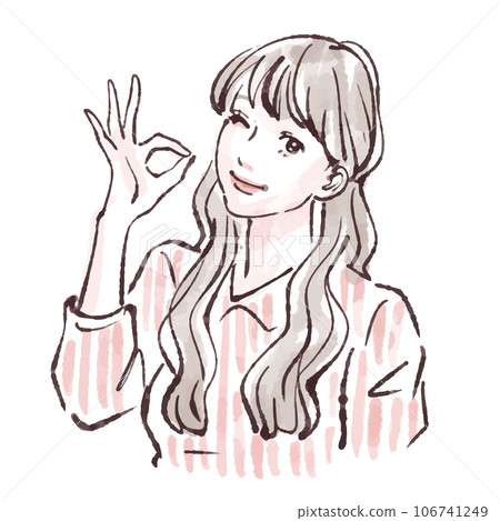 Female illustration material 106741249