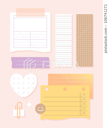Simple Memo Paper Set Illustration Simple Memo Paper Set Illustration 106741271