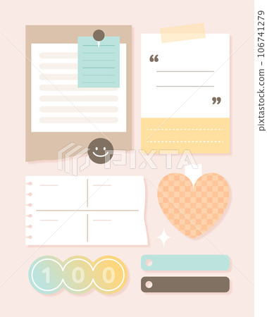 Simple Memo Paper Set Illustration  106741279