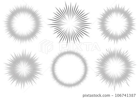 Circle sound wave. Audio music equalizer. Round circular icons set. Spectrum radial pattern and frequency frame. Vector design 106741387
