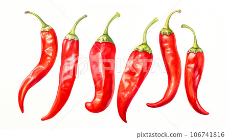 Watercolor illustration of red chili pepper "AI generated image" 106741816