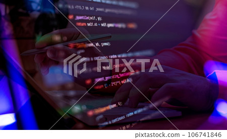 Coding background business data analytics programming online, digital world technology Coding background business data analytics programming online, digital world technology 106741846