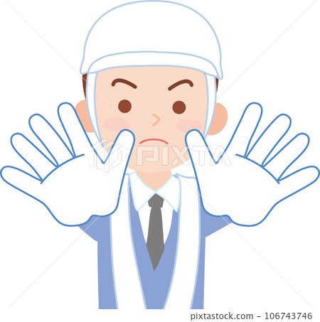 工人_交通指導員_男_雙掌向前停的姿勢_上半身 工人_交通指導員_男_雙掌向前停的姿勢_上半身 106743746