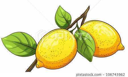 手绘卡通柠檬插画 106743962