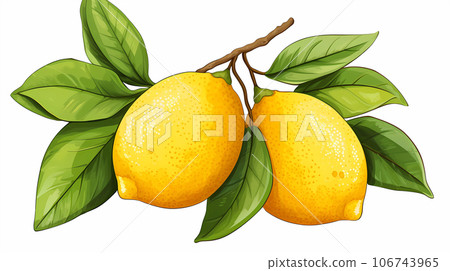 手绘卡通柠檬插画 106743965