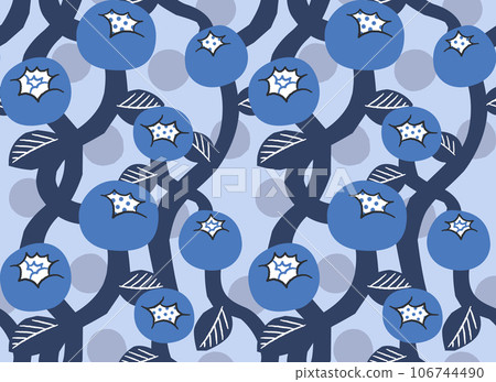 復古玫瑰圖案無縫圖案（藍色） 106744490