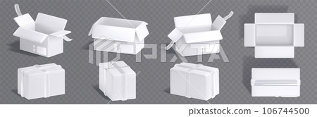 3d white cardboard box package delivery vector 106744500