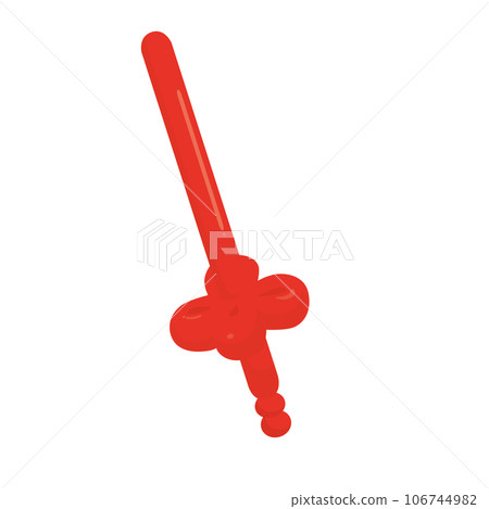 Sword balloon art made from red balloons 106744982