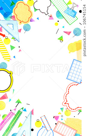 Stationery and speech bubble frame background material Stationery and speech bubble frame background material 106745154