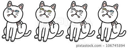 The cat is scratching its chin with its hind legs 106745894