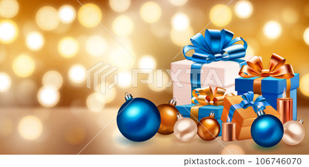 Gift boxes, candles and balls 106746070