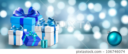 Gift boxes, candles and balls 106746074