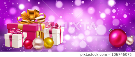 Gift boxes, candles and balls Gift boxes, candles and balls 106746075