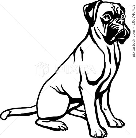 Boxer - Dog Breed, Funny dog Vector File, detailed vector 106746415