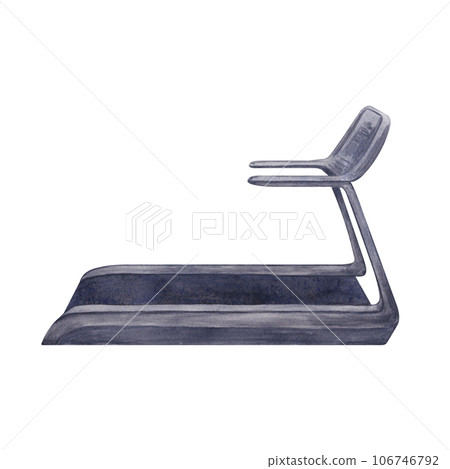 Treadmill. Watercolor illustration on a white background. Hand drawn. For postcards 106746792