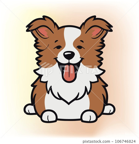A Cute Cartoon Dog with a Funny Expression 106746824