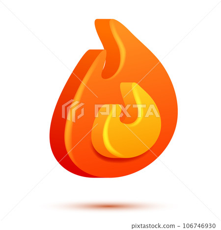 Fire flame 3d vector. Cartoon 3d isolated vector illustration Fire flame 3d vector. Cartoon 3d isolated vector illustration 106746930
