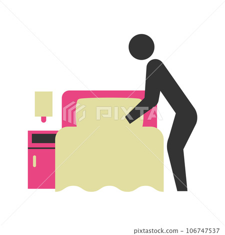 bed making icon 106747537
