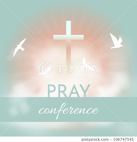 Christian religious Pray design. Church flyer. Celebrate the Risen Savior. Christian cross Church conference flyer social media post web banner. Christian religious Pray design. Church flyer. Celebrate the Risen Savior. Christian cross Church conference flyer social media post web banner. 106747545