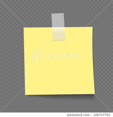 ads yellow sheet of paper with sticky tape 106747702