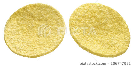 Puffed corn cakes isolated on white background Puffed corn cakes isolated on white background 106747951